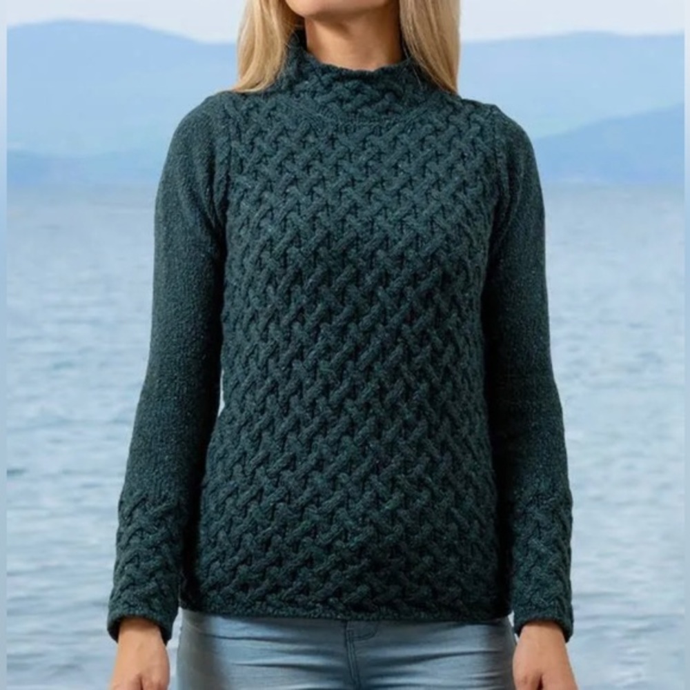 Aran Sweater Market Wool Cashmere Aran Trellis Sweater